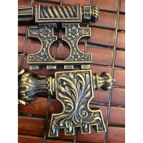 Mid Century Gold Skeleton Key Pair Wall Decor Hollywood Regency DART Ind. - Picture 5 of 8